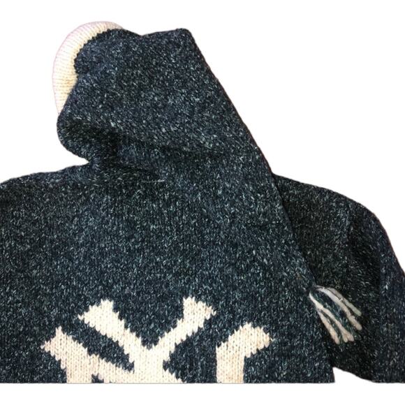 Casa De La Lana Handknit Sweater Jacket NY on it size large - Picture 6 of 12